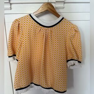 Yellow Checkered Women's Blouse